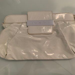 Charles David White Patent Leather Clutch
